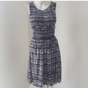 Anthropologie smocked blue/white dress.